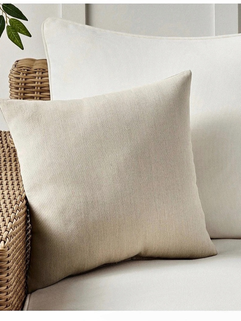 Pottery Barn Solid Canvas Pillow Beige 18 x 18 Inch